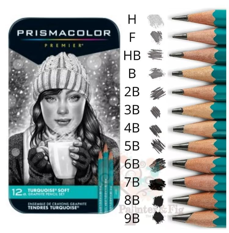 Prismacolor Premier Turquoise Graphite Sketching Pencils, Soft Leads, 12 Count Prismacolor