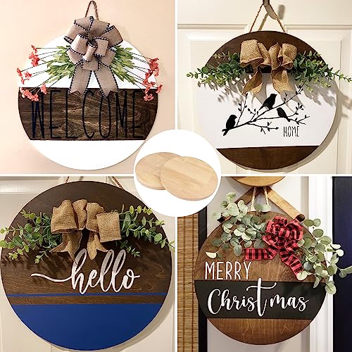 4 Pack Pine Circle Plaque, 12 Inch Round Wood Plaque, Unfinished Wooden Circle Plaque for Painting, Pouring, Resin, Engraving, Collage Artist GNIEMCKIN