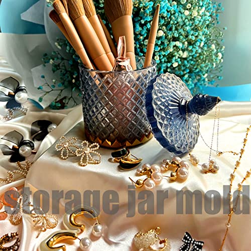 ZQYSING Storage Jar Resin Molds, Large Jar Silicone Molds with Lids Jewelry Trinket Storage Container Vase Box Molds for Epoxy Resin Casting Home ZQYSING