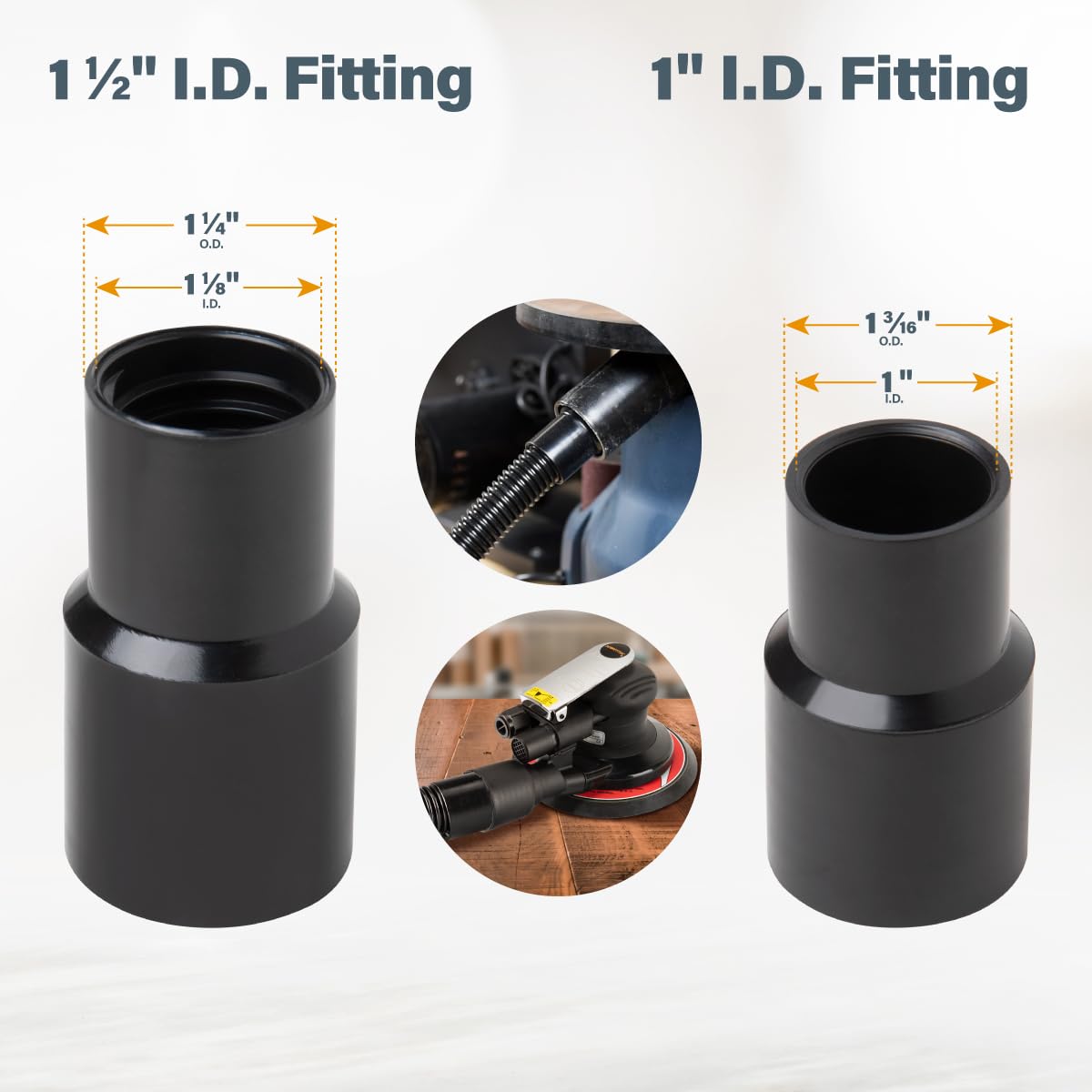 POWERTEC 70356 10 ft. Vacuum Hose Dust Collection Kit for Woodworking Power Tools, Wet/Dry Work Shop Vacuums, Miter Saw and Table Saw POWERTEC