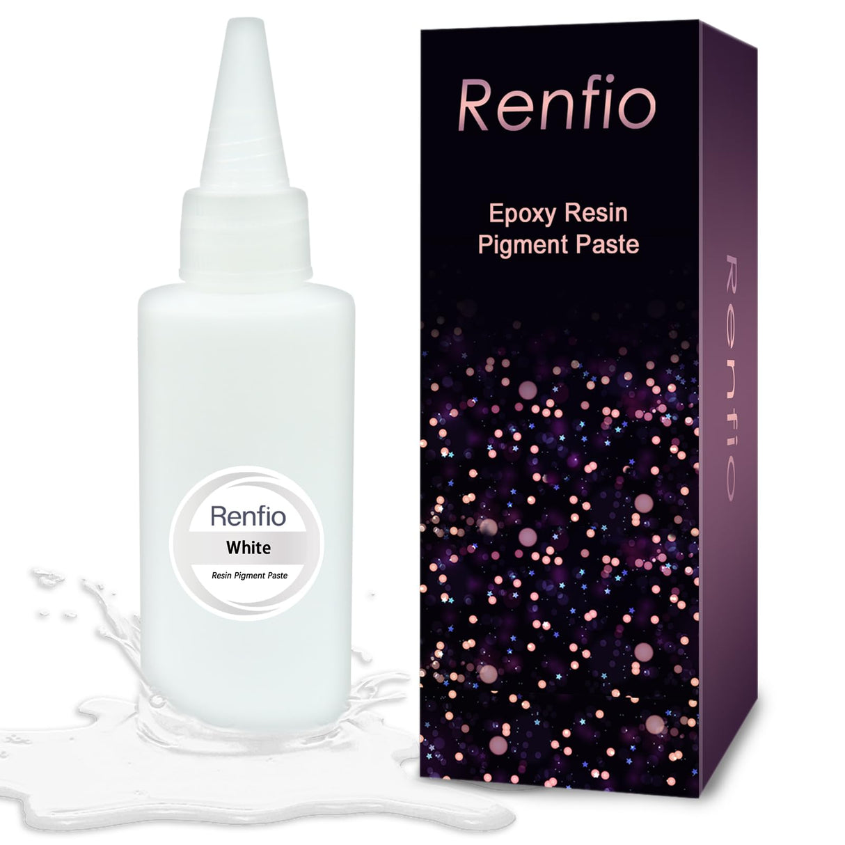 Renfio White Pigment Paste, 5.64oz/160g Epoxy Dye High Concentrated Epoxy Resin Color Pigment Easy to Mix Paint Resin Pigment Paste for UV Resin Renfio