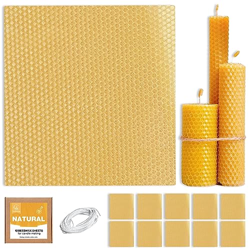 Natural Beeswax Sheets for Candle Making - DIY Beeswax Candle Rolling Kit for Kids & Adults Candleology