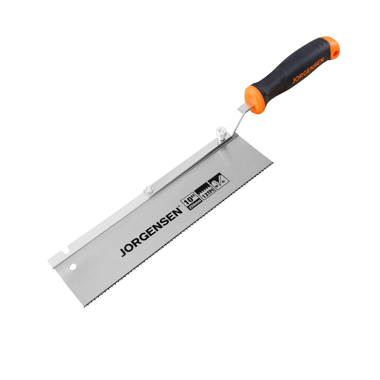 JORGENSEN 10" Dovetail Reversible Saw, Professional Cutting Jamb Saw, 13TPI Double Ground Teeth Flush Cut Saw Spring Loaded Design Cranked Soft Jorgensen