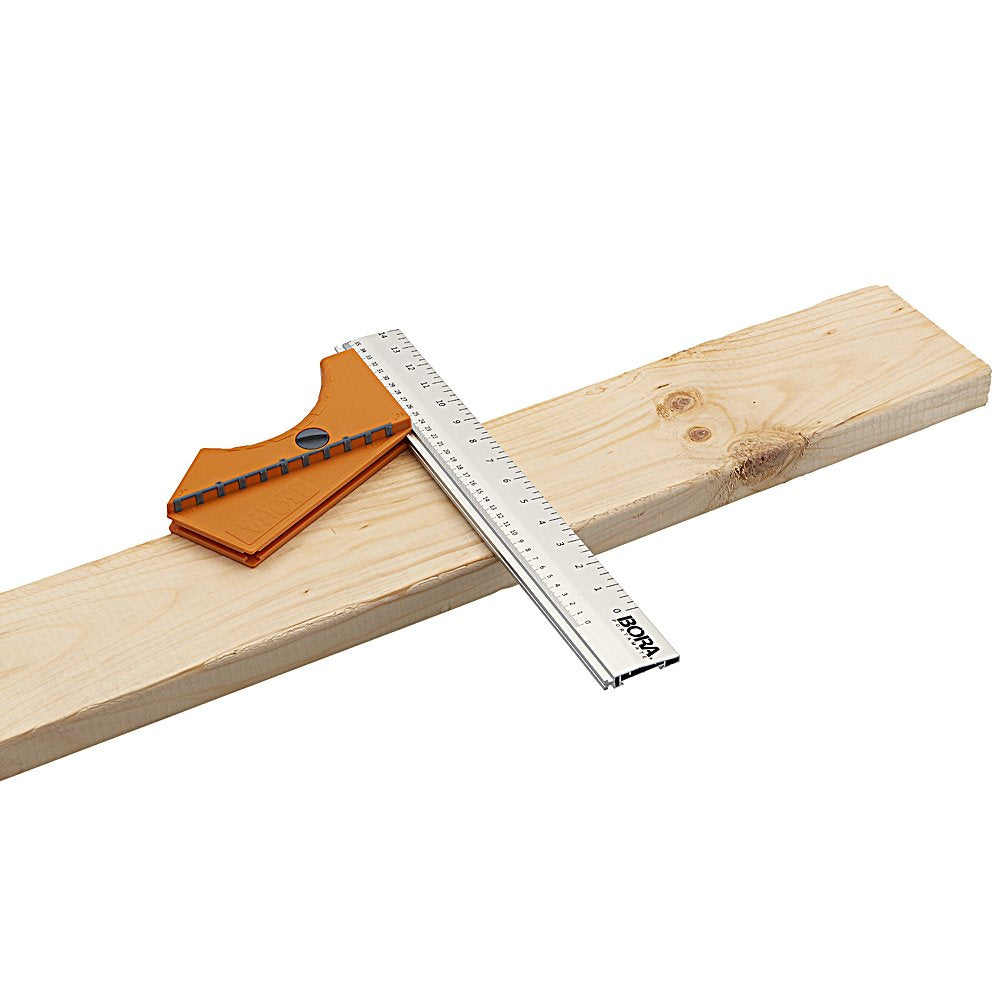 Bora 530416 Quickcut Circular Saw Guide With Rail & Angle Assist, All-In-One Woodworking Tool, Strong Aluminum 16 Inches Long, With A 14-Inch Bora