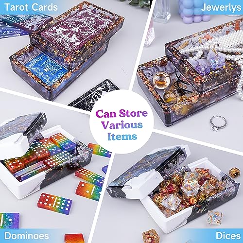 LET'S RESIN Storage Box Molds, Silicone Resin Box Molds, Storage Container with Sliding Lid Design, Epoxy Molds Silicone for Resin Casting, Jewelry, LET'S RESIN