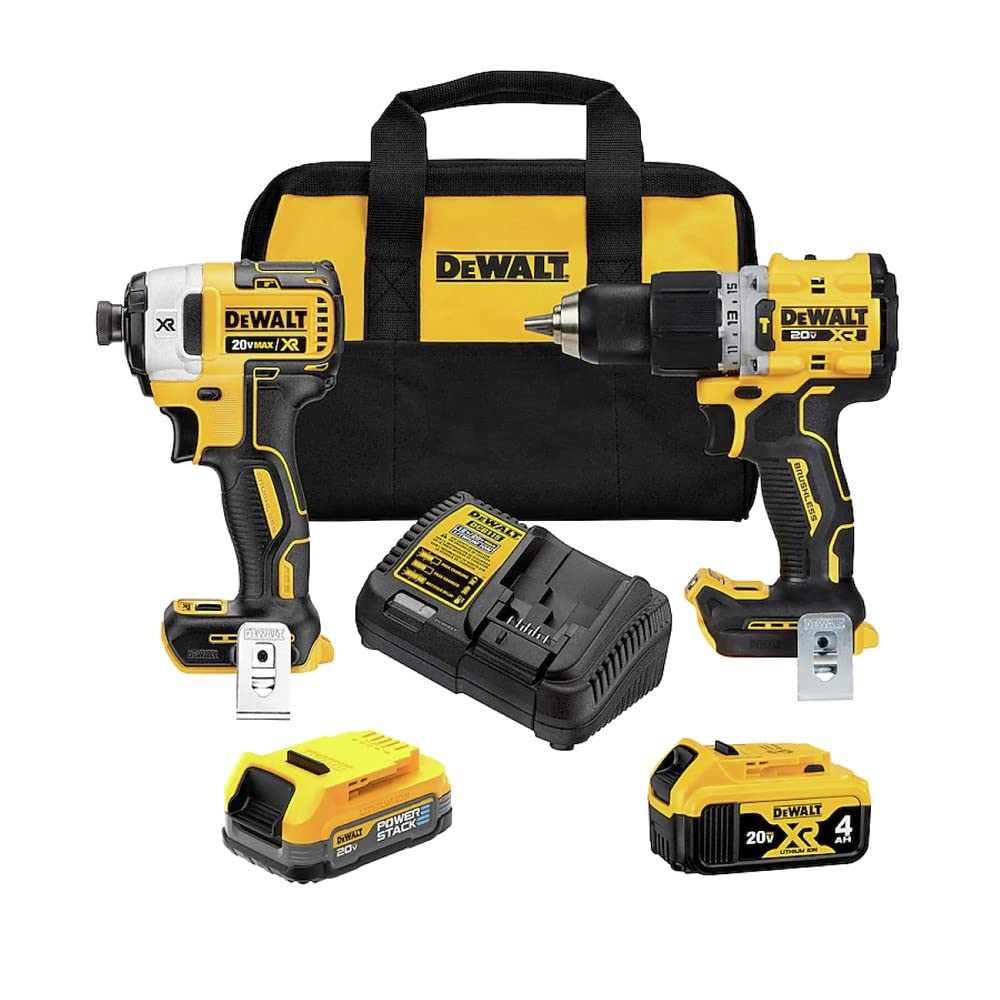 DEWALT 20V MAX XR Cordless Hammer Drill Driver and Impact Drive Combo Kit, Batteries and Charger Included (DCK249E1M1) DEWALT