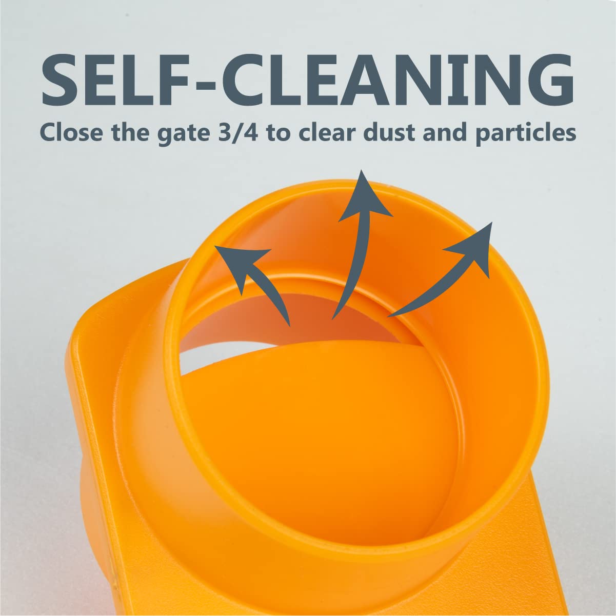 POWERTEC 70295-P4 4-Inch Integrated Blast Gate Clog Resistant, Anti Gap Tapered ABS Plastic Fitting for Dust Collection Systems – 4 Pack POWERTEC