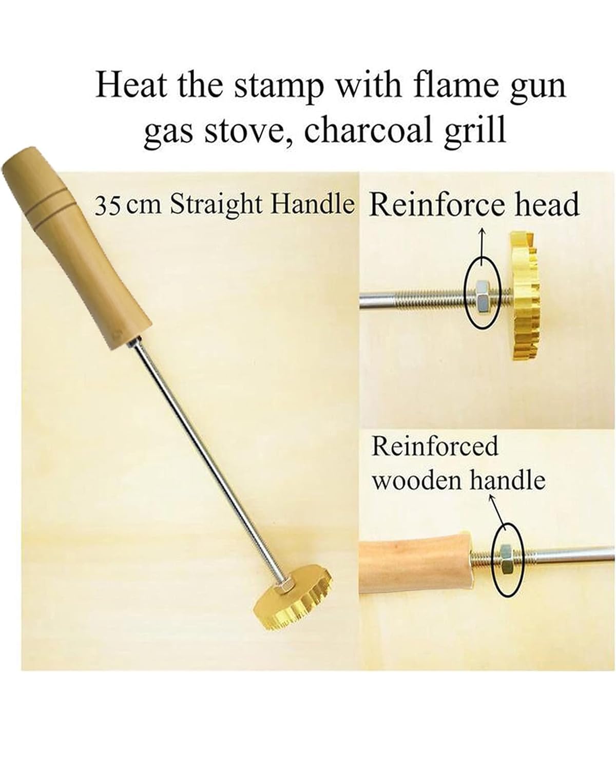 Custom Branding Iron with Wooden Handle for Wood and Leather Craftsmen Arokimi