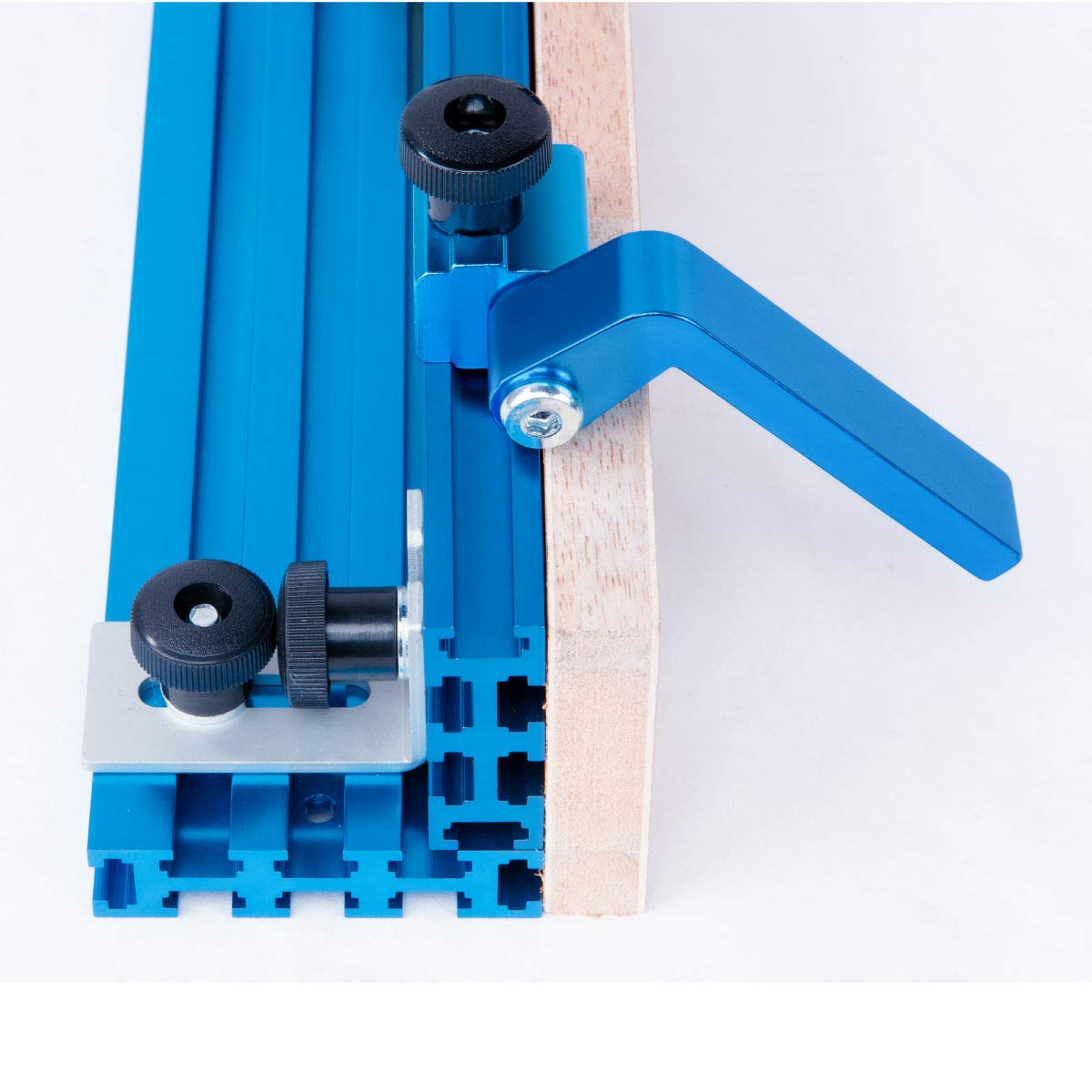POWERTEC 71367 3-Inch Fence Flip Stop for Woodworking, Blue POWERTEC