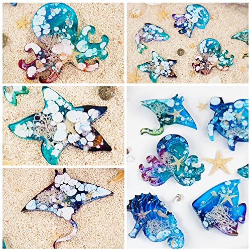 Pulcher Resin Molds, 16 Marine Terrestrial Amphibious Animals Keychain Making Silicone Mold for Epoxy Resin Casting Craft DIY Pendants Ornaments Pulcher
