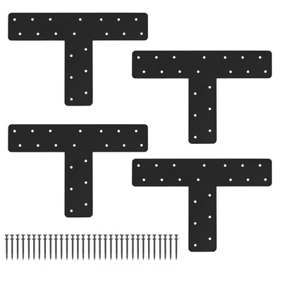XIHUWZ 4 Pcs T Post Bracket,13"x3"T Flat Mending Plate Joining Brackets, Connecting Brackets, T Shape Strap Plate Fit 4x4,6x6 for Repair