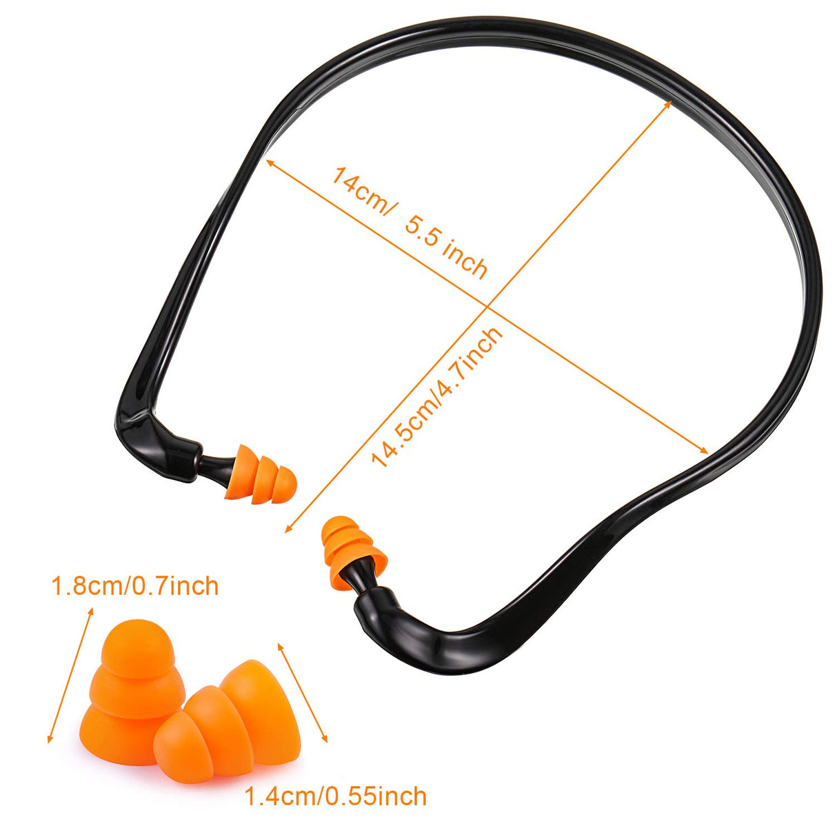 Banded Ear Plugs Hearing Bands Banded Ear Band Plug Shooting Reusable Construction Ear Plugs Protection Silicone Replacement Pods for Work Sleeping Sumind