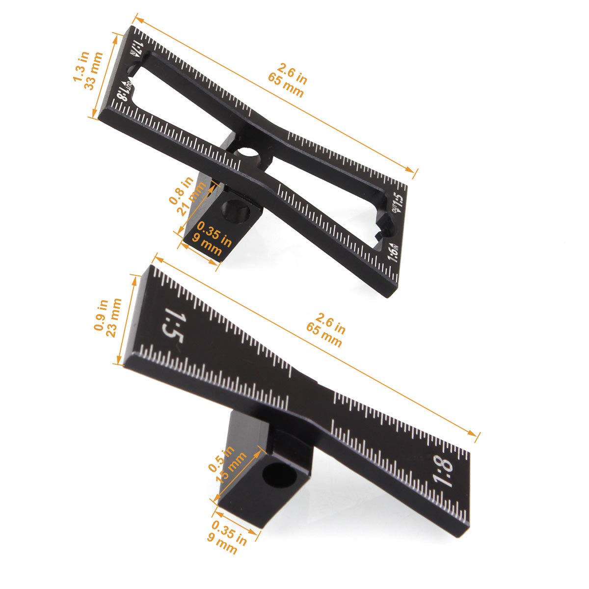 STARVAST 2Pcs Dovetail Marker Guide Dovetail Making Jig Aluminum Alloy Dovetail Gauge Guide Featuring 1:5 1:6 1:7 1:8 Slopes for Woodworking DIY STARVAST