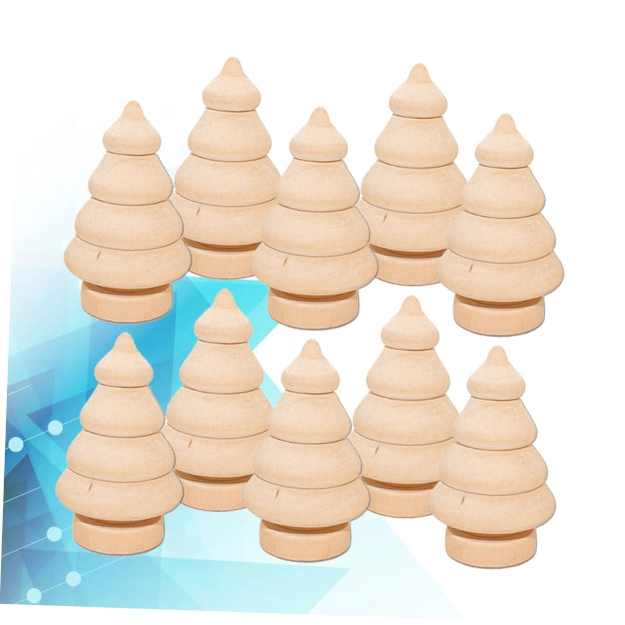 ABOOFAN 10pcs Christmas Tree Wood Ornaments Tree Pegs Wooden Tree Decor DIY Wooden Dolls to Paint Wood Toy Wood Christmas Trees for Crafts Unfinished ABOOFAN
