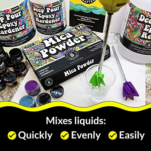 Art Resin Mixer Epoxy Mixer and Paint Mixer Drill Attachment Paint Stirrers for Drill Mud Mixer Quart or Gallon Mixing Tools Crafting Epoxy Resin HIPPIE CRAFTER