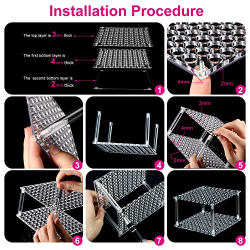 96 Hole Pencil Brush Holder Acrylic Pen Holder Desk Stand Organizer for Pencils Paint Brushes Markers Display and Home Storage (2 Pieces) Outus