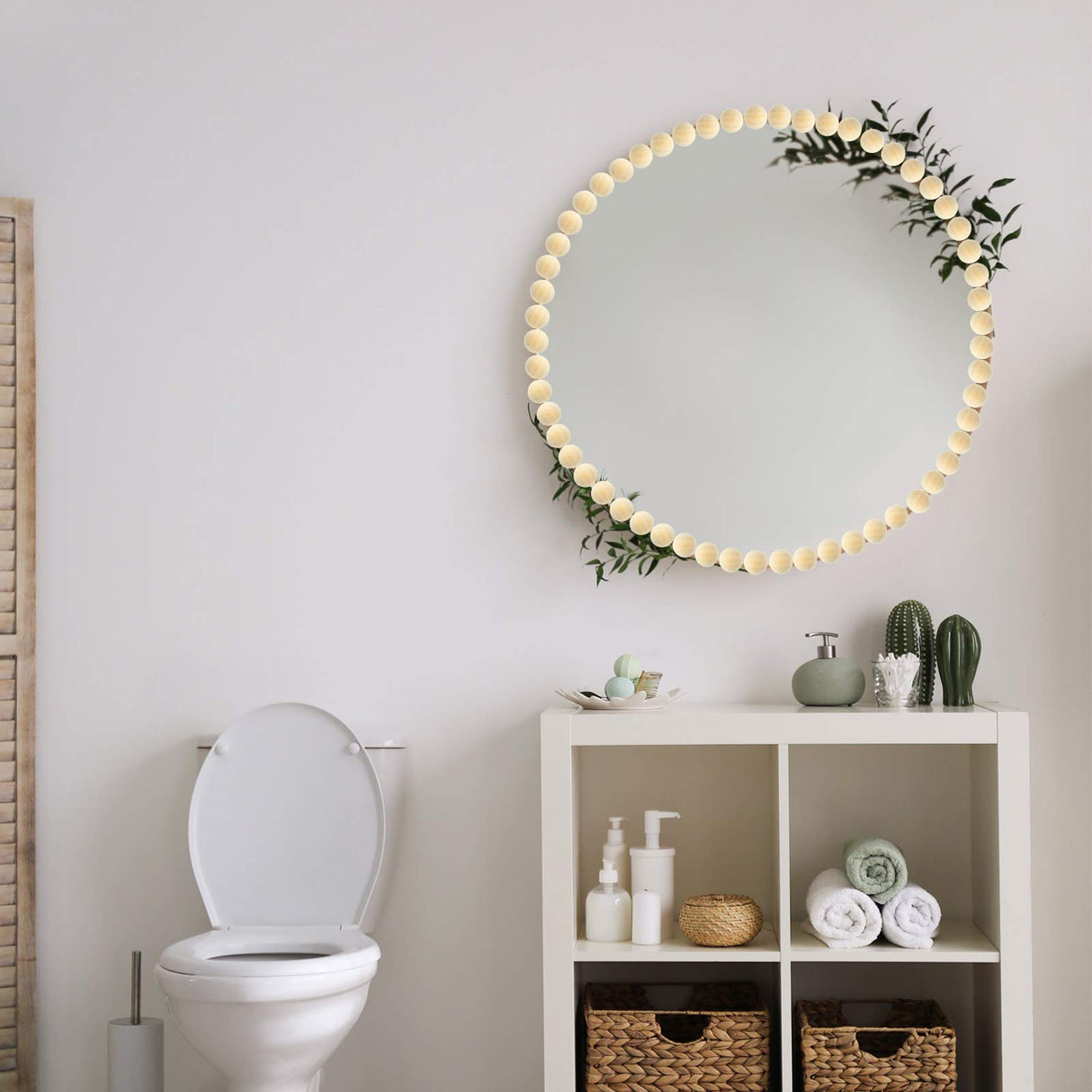 300 Pieces Natural Half Wooden Balls Split Wood Balls Half Craft Ball Unfinished Wood Balls Wood Mini Hemisphere Balls for DIY Projects Kids Arts, 6 Jetec