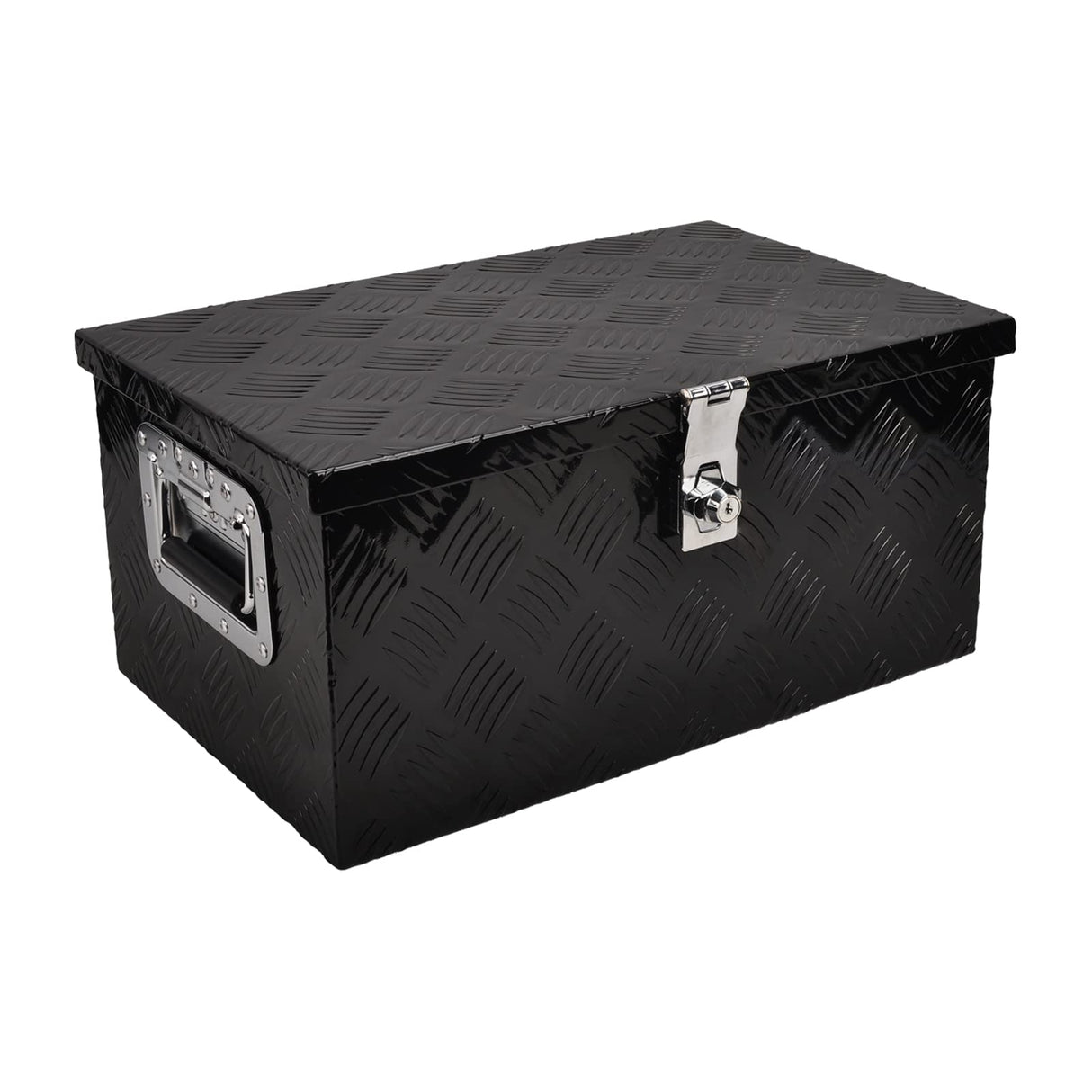 BATONECO 20 Inch Aluminum Truck Tool Box, Truck Bed Tool Storage Box with Side Handle,Lock and 2 Keys, 20"X12"X9.5", Black BATONECO