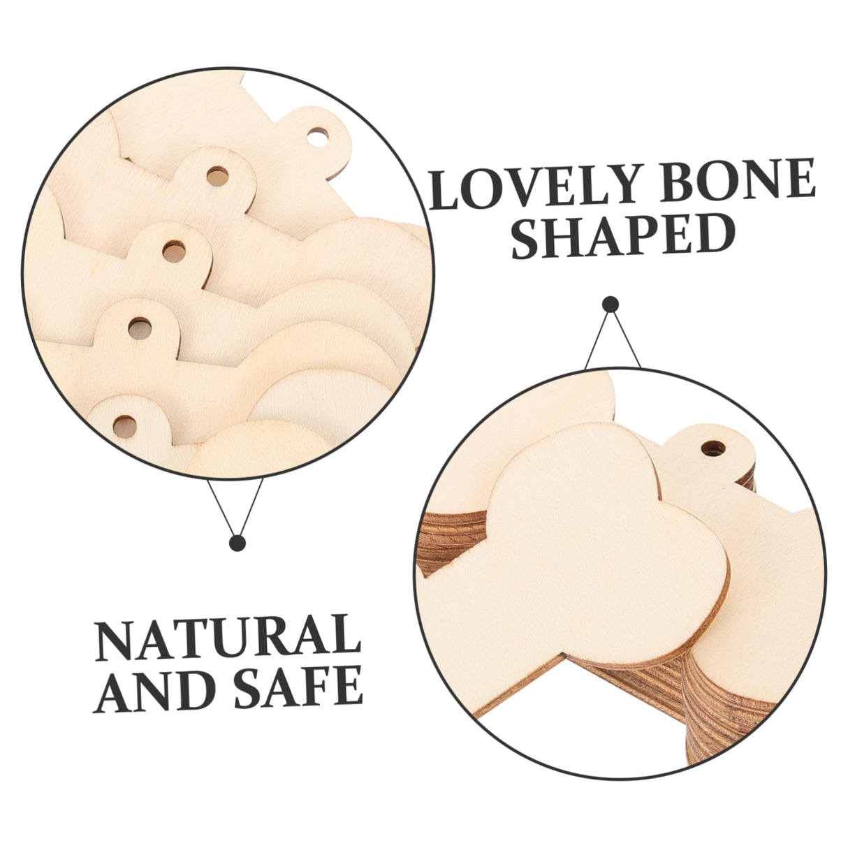 VOSAREA 1 Set Bone Wood Chips Dog Bone Gift Tags Embellishments Gift Tags Wood Dog Bone Cutouts Graffiti Wood Cutout Pet DIY Tag Unfinished Wooden VOSAREA