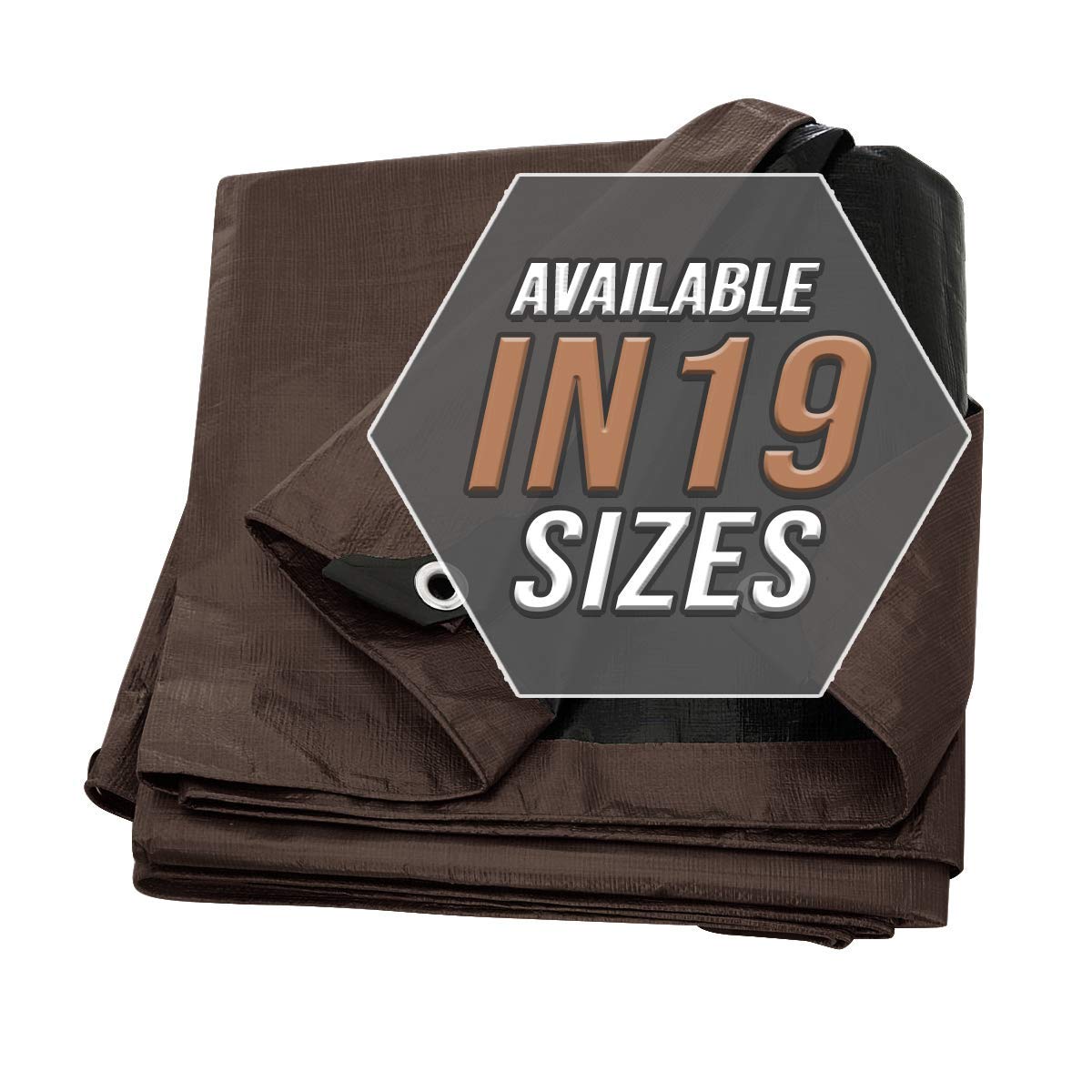 Tarp Cover Brown/Black Heavy Duty 10'X20' Thick Material, Waterproof, Great for Tarpaulin Canopy Tent, Boat, RV Or Pool Cover (10X20 Heavy Duty Poly Trademark Supplies