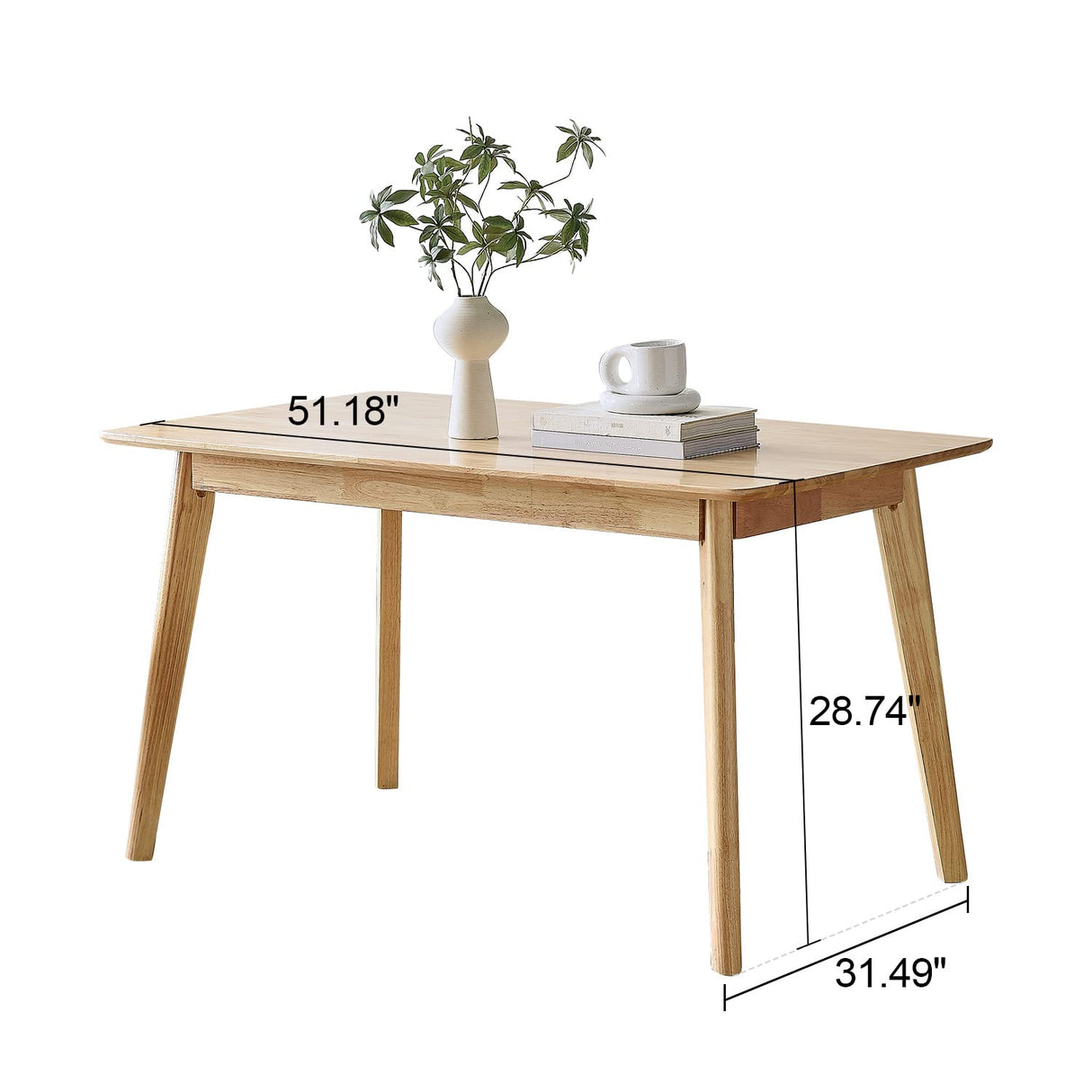 seonyou Solid Wood Kitchen Dining Table Mid Century Modern Wooden Dining Room Table Rectangular Kitchen Table Rustic Restaurant Table seonyou