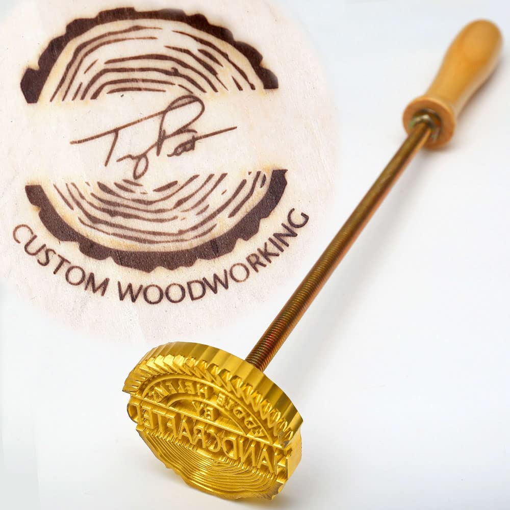 Branding Iron with custom wood stamp | 2024 Wooden Handle | Custom wood branding iron | Custom Leather Stamp