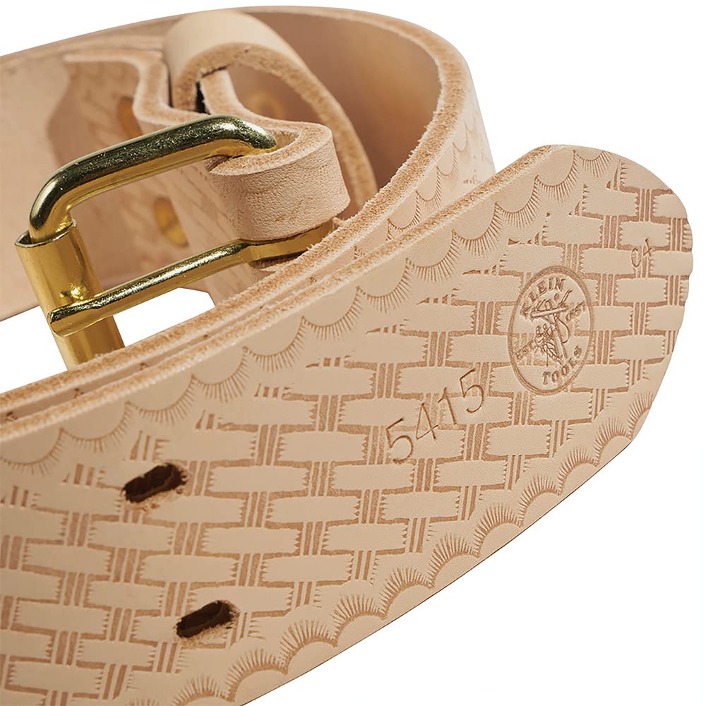 Klein Tools 5415S Tool Belt, Heavy-Duty Leather Work Belt for Contractors, Construction, Carpenters, Electricians, Framers, Ironworkers, Small Klein Tools