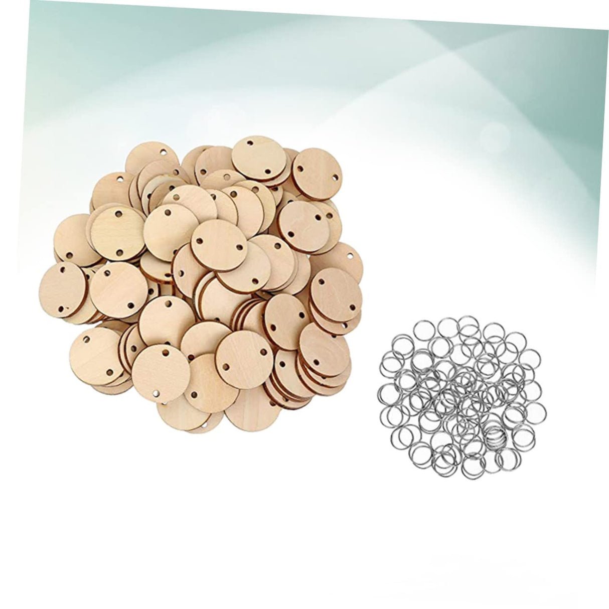 SEWACC 200 Pcs Round Wood Chip Pendant with Holes Wood Reminder Mini Calendar Wood Chips Family Birthday Board Reminder Board Calendar Slices SEWACC