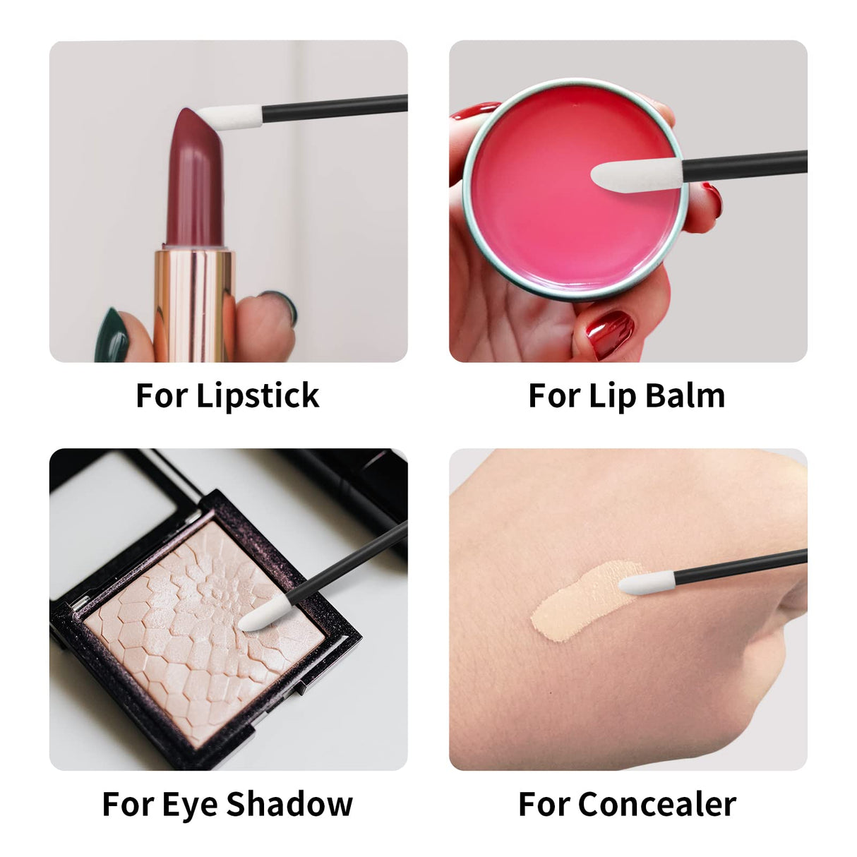 500PCS Lip Wands Applicators Disposable - Vaincre Lipstick Brush Lip Gloss Makeup Applicator Beauty Tool Kits Black Vaincre