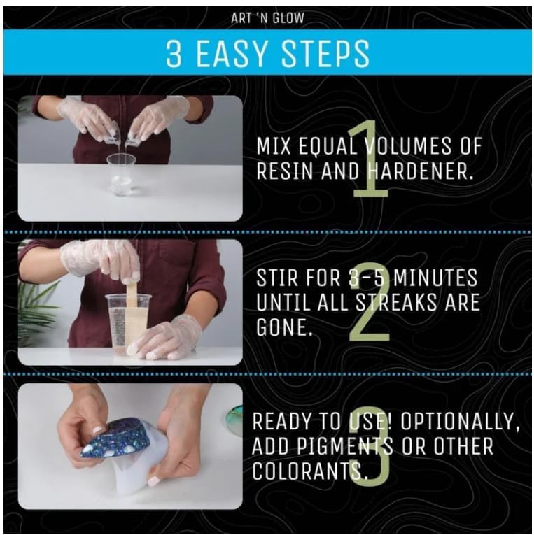 Art ‘N Glow Epoxy Resin for Clear Casting and Coating - 32 Ounce Kit - Perfect for Molds, Crafts, Tumblers, Jewelry, Wood - Food Safe, Bubble Free, Art 'N Glow