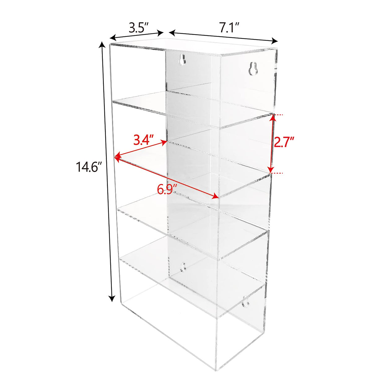 Ikee Design Mirrored Back Acrylic Display Case, 5-Level Collection Display Case for Mini Funko Pop Figures, Sunglasses Rack, Freestanding or Ikee Design