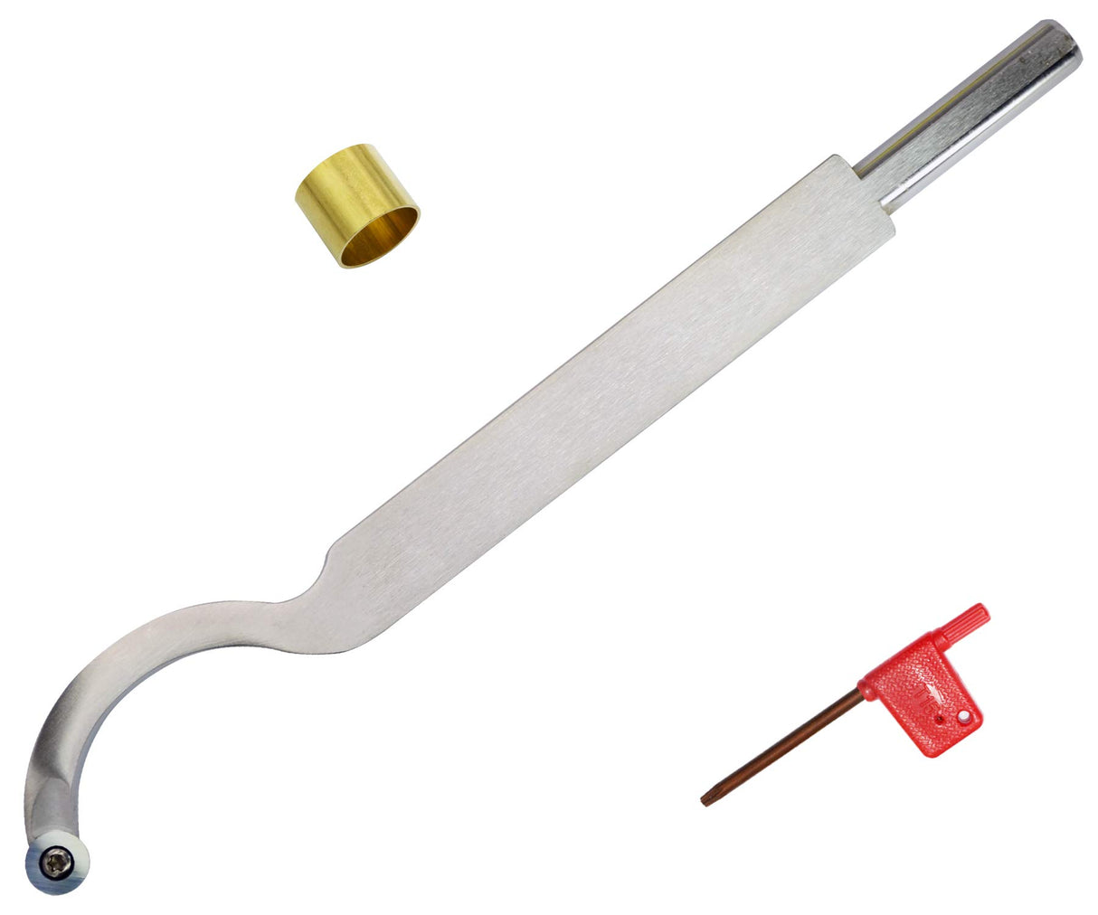 Carbide Tipped Woodturning Tool H12 Carbide Wood Lathe Tool Swan Hollower Made of Stainless Steel with 12mm Round Carbide Cutter and T15 star tip Dirtech