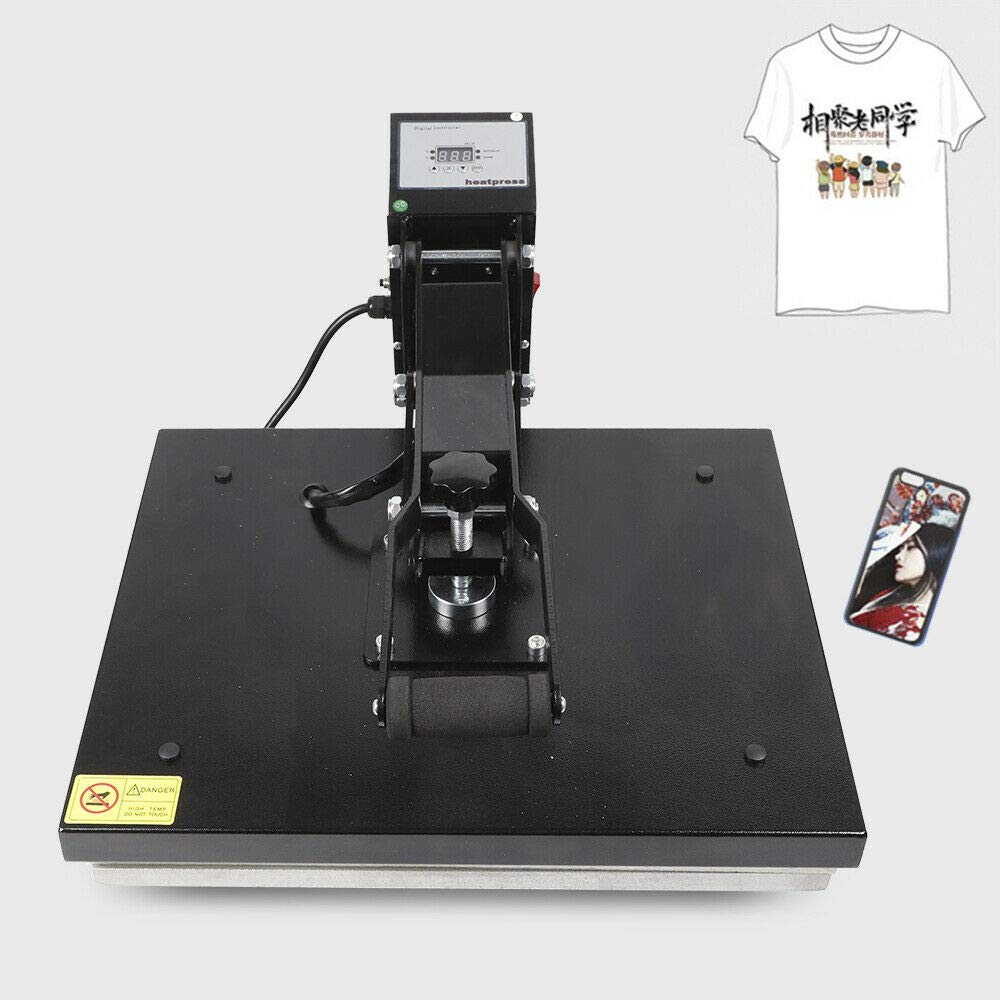 Heat Press, 16.0"×20.0" Multifunction Clamshell Printer, 1400W Digital Heat Press Transfer Machine, Swing Sublimer, Digital Time and Temperature KinHall