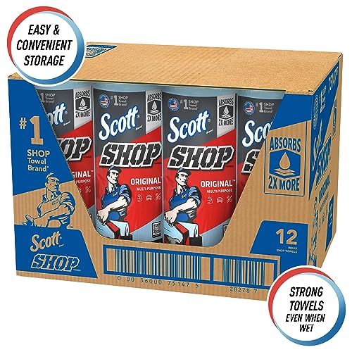 Scott® Shop Towels Original (75147), Blue, (55 Towels/Roll, 12 Rolls/Case, 660 Towels/Case) SCOTT SHOP ORIGINAL