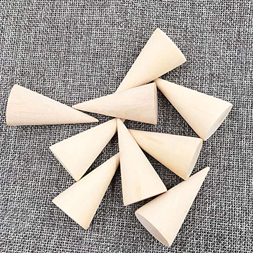 Jingyi E-commerce 15 Pcs Small Natural Wood Cone Ring Holders Ring Display Stands Organizer Holders Jingyi E-commerce