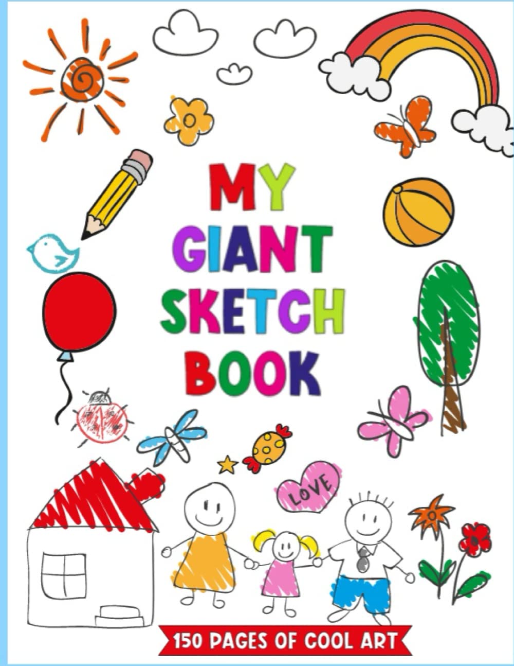 Giant Sketchbook for Kids, Large Blank Coloring Books - Journal Book for Girls and Boys - Drawing Pad Big Plain Paper - Art, Doodle and Drawing Book
