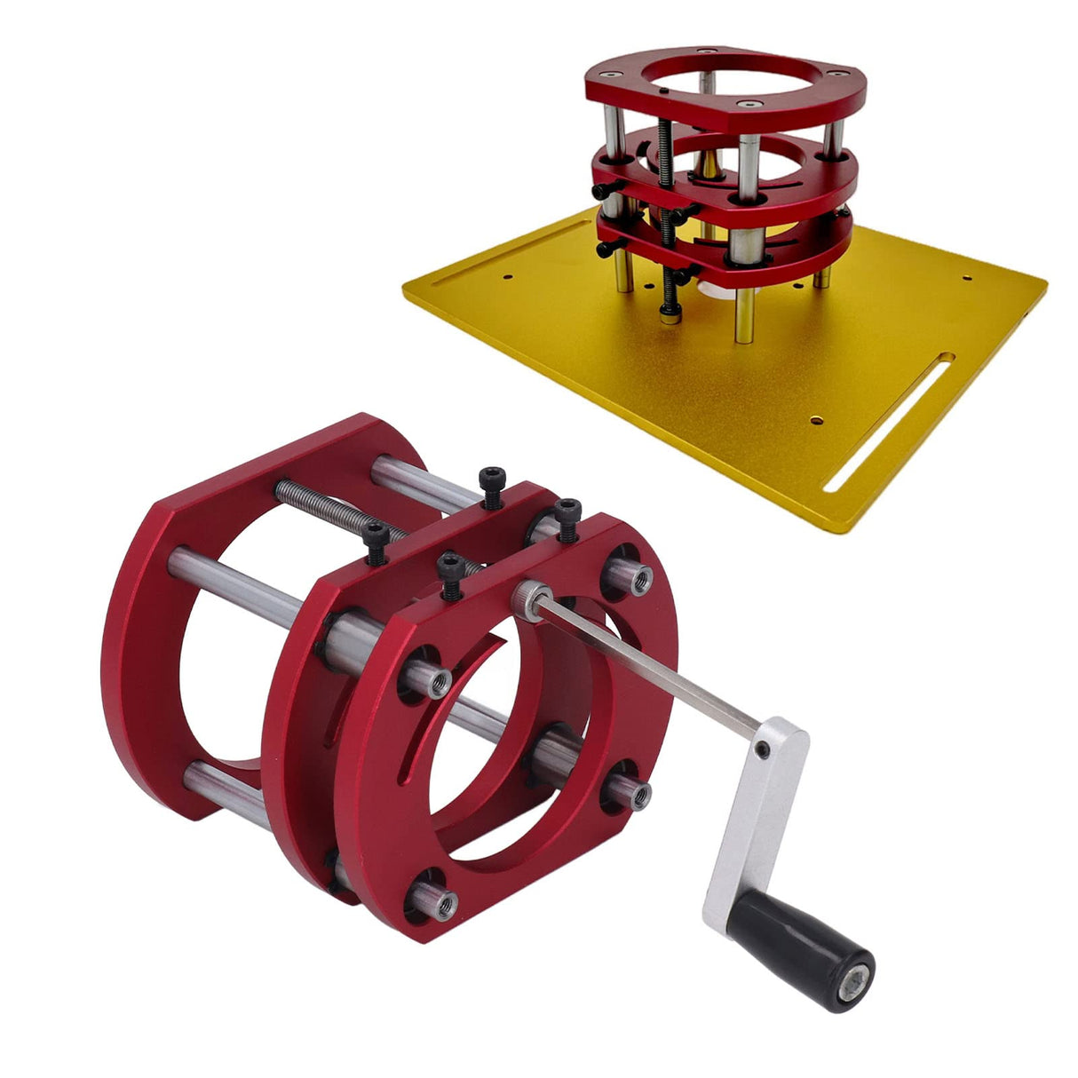 Router Lift, Router Table Lifting System for 64-66mm Diameter Motors, Woodworking Router Table Insert Plate Lift Base, 4 Jaw Router Tool, Support Max Focket