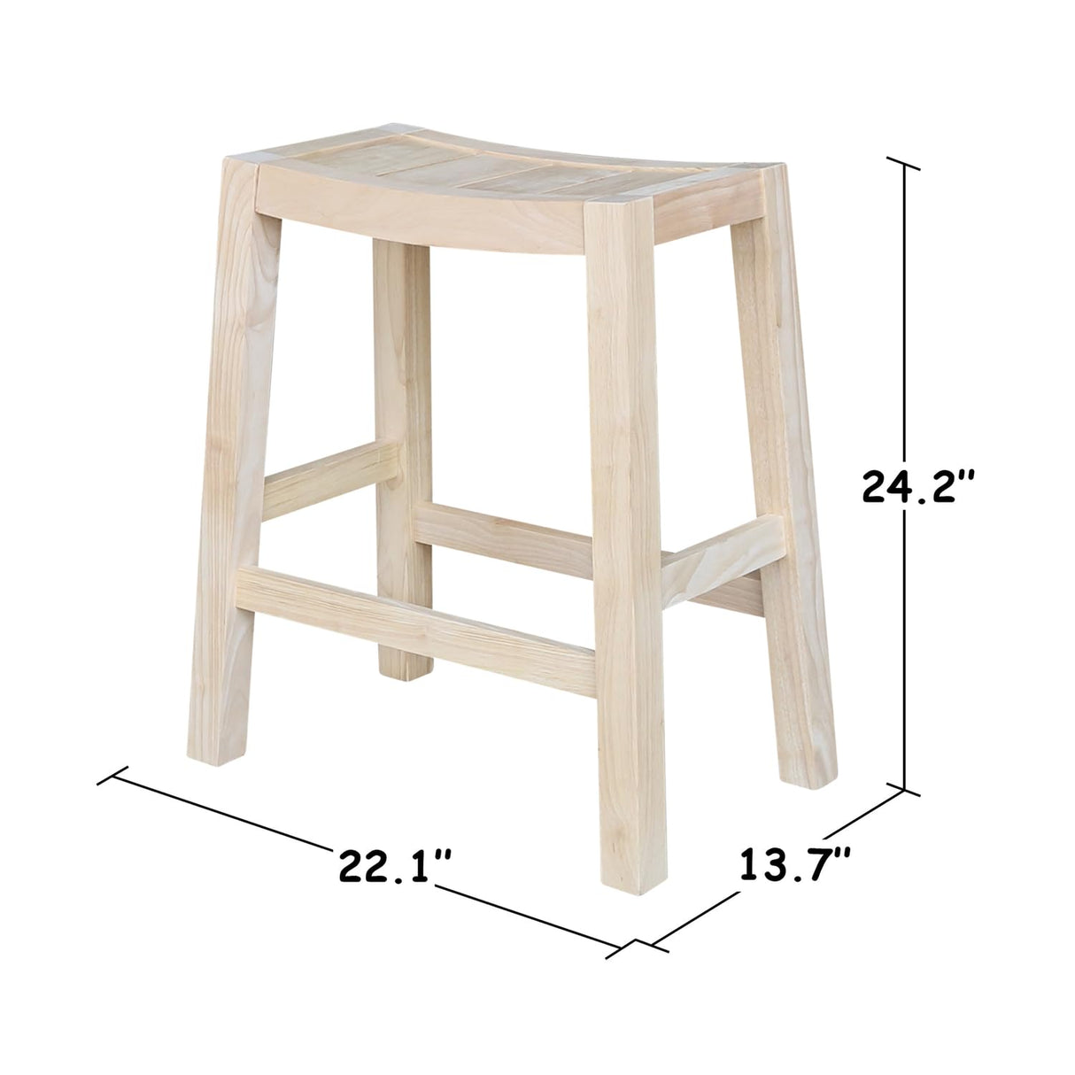 IC International Concepts International Concepts Ranch, 24-Inch, Ready to Finish Stool, Unfinished IC International Concepts