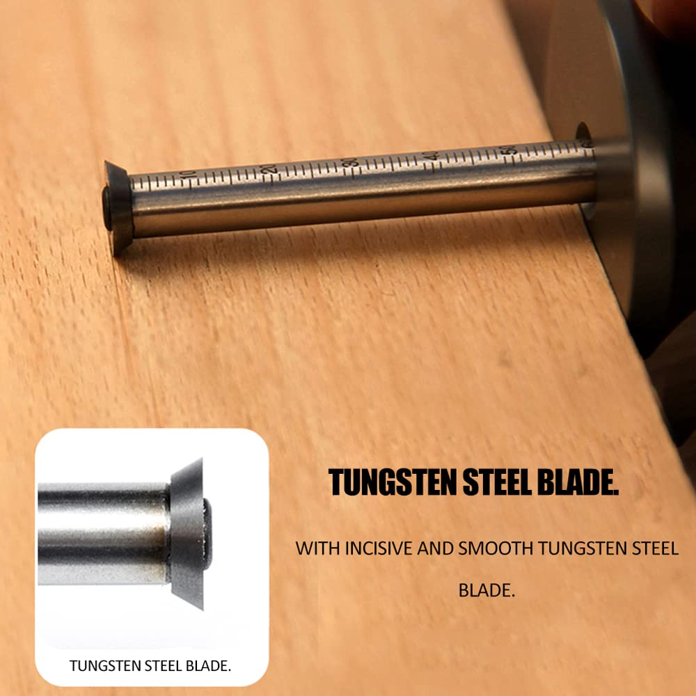 Weytoll Wood Scribe Tool, Wheel Marking Gauge, Woodworking Tool Set 180 MM Sliding Mark Scraper Adjustable Precision Linear Arc Dual-purpose Scriber Weytoll