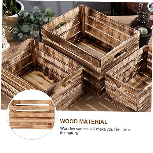 Garneck 1pc Wooden Storage Box Display Basket Storage Bins Bamboo Storage Cabinet Wooden Barrel Planter Unfinished Crates for Craft Wooden Key Garneck