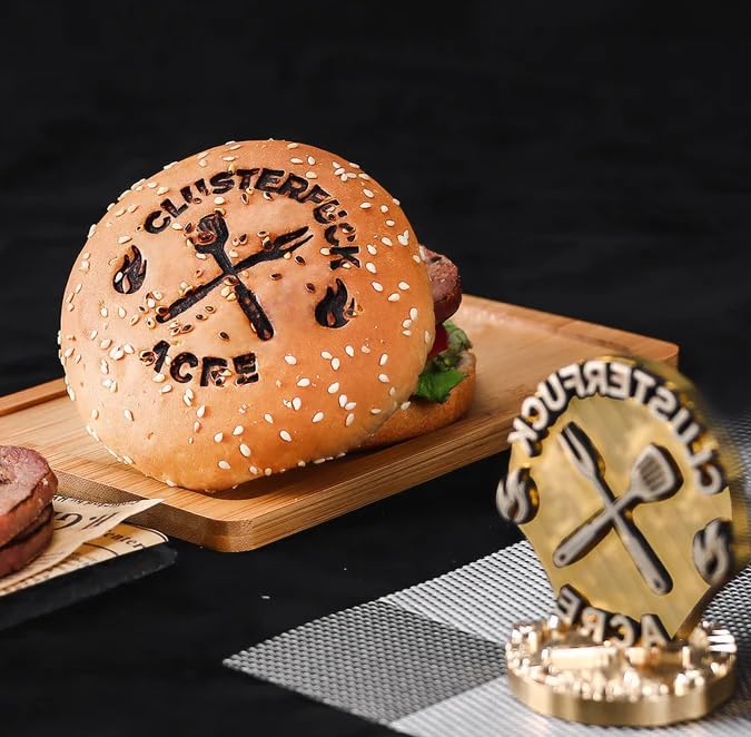 Customizable Brass Branding Iron for Burger Buns and Food Art TPFOON