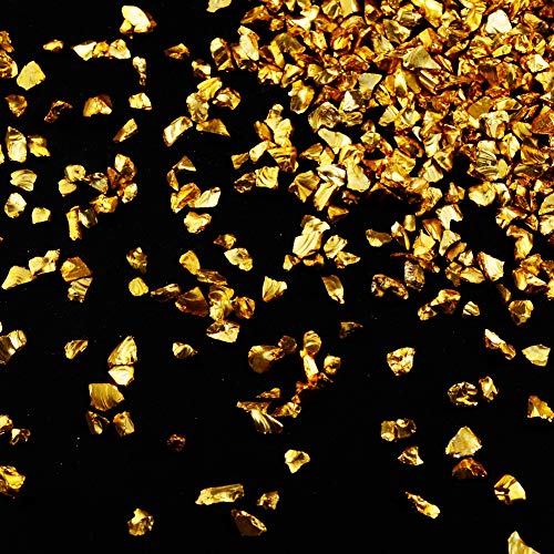 Crushed Glass Irregular Metallic Chips Sprinkles Chunky Big Glitter Gold 100g 4-6mm for Nail Arts Craft DIY Vase Filler Epoxy Resin Mold Scrapbooking Cmidy