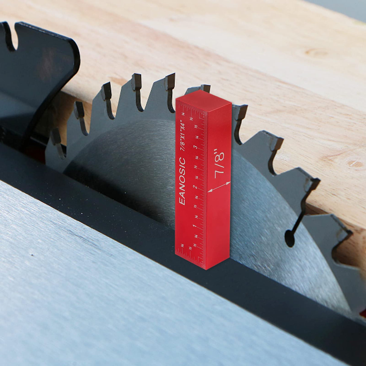 EANOSIC Setup Blocks Height Gauge Set, 8pcs Precision Aluminum Setup Bars for Router and Table Saw Accessories Woodworking Set Up, Bars Include Laser EANOSIC