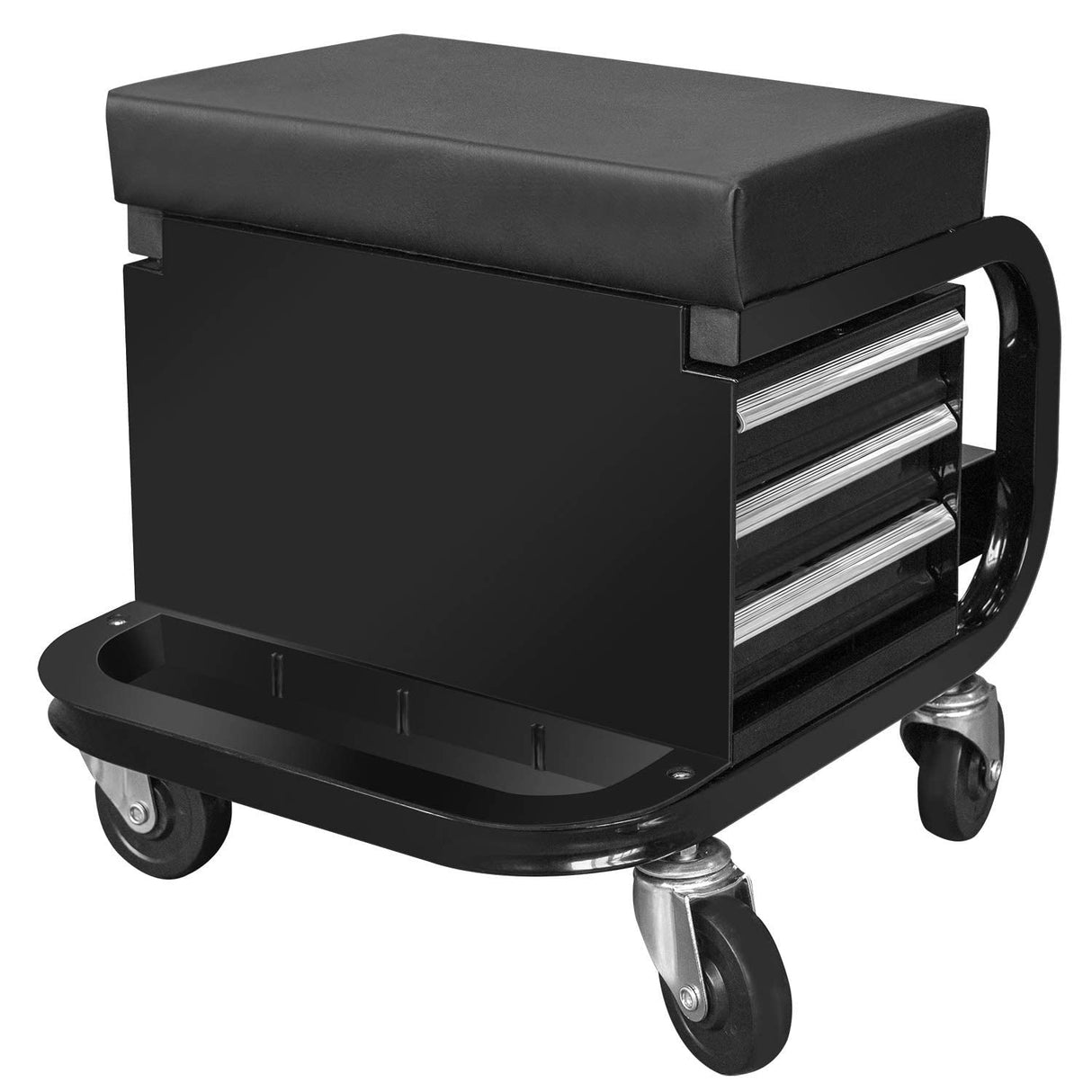 ROAD DAWG APD2016AD Torin Rolling Tool Chest/Tool Box with 3 Drawers and Wheels, Padded Mechanic Stool Creeper Seat, Black ROAD DAWG