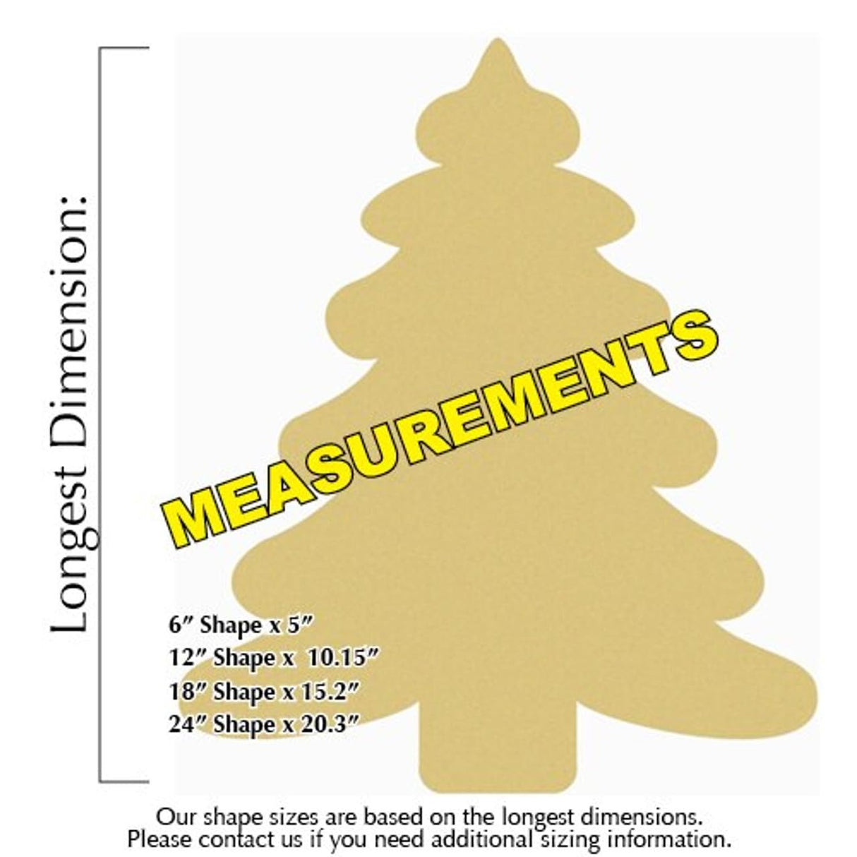 Wooden Christmas Tree Unfinished Cutout, Wooden Shape, Paintable Build-A-Cross