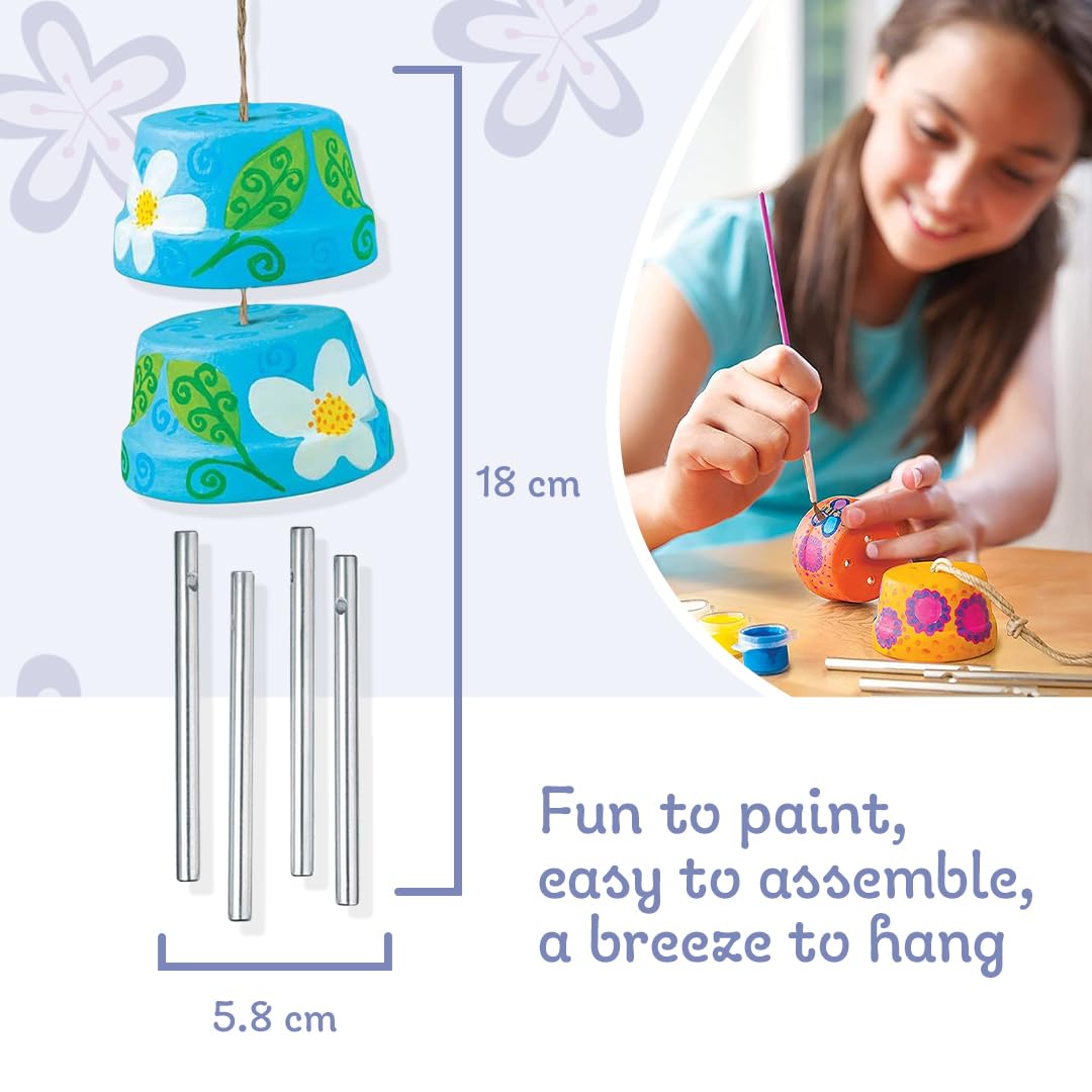 4M Make A Wind Chime Kit - Arts & Crafts Construct & Paint A Wind Powered Musical Chime DIY Gift for Kids, Boys & Girls 4M