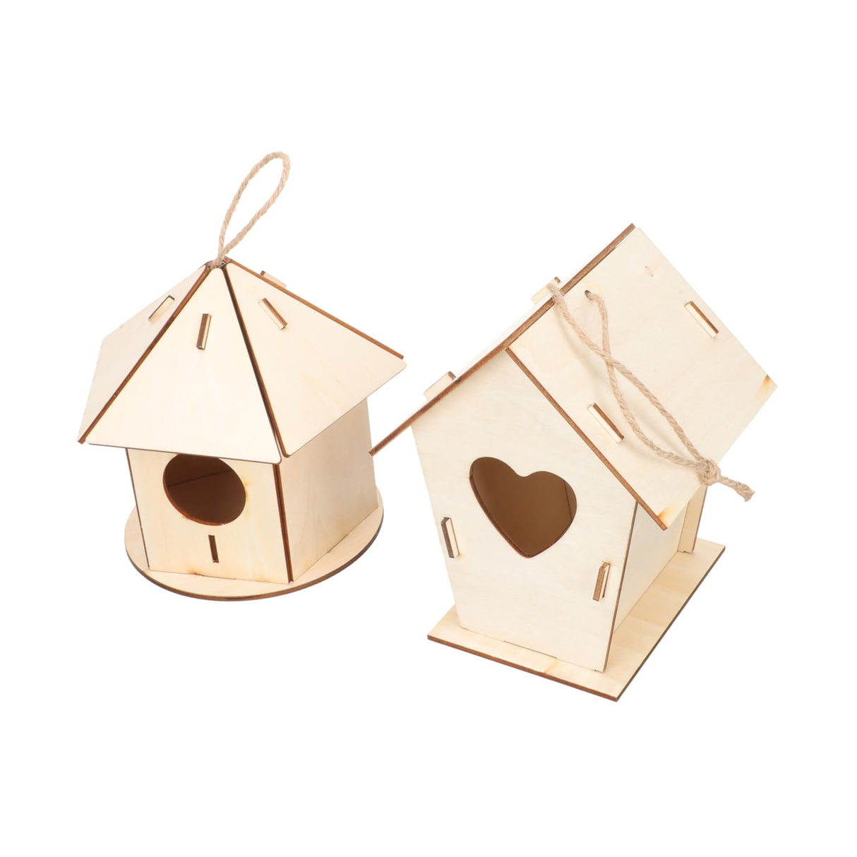 FUNOMOCYA 2pcs Wooden Bird House Decorative Bird Houses Kids playset Outdoor Outside Kids Toys Unfinished Wood Birdhouse Unpainted Wooden Birdhouses FUNOMOCYA