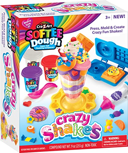 Cra-Z-Art Softee Dough Crazy Shakes Milkshake Playset, Modeling Dough Play Toy for Kids Ages 3 Years and Up Cra-Z-Art
