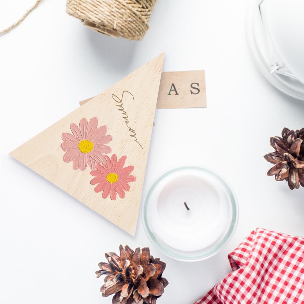 OLYCRAFT 12Pcs 4Sizes Unfinished Wooden House Shaped Blocks & 3Pcs 7x6 Inch Unfinished Wooden Triangle Shaped Blocks Wooden Tray Plates Blank Wooden OLYCRAFT