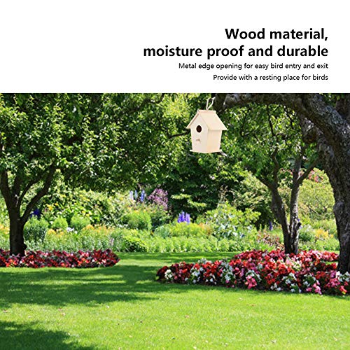 Wooden Decorative Birdhouse,Unfinished Outside Garden Patio Decorative Nesting Box Bird House Cage for Attracts Focket